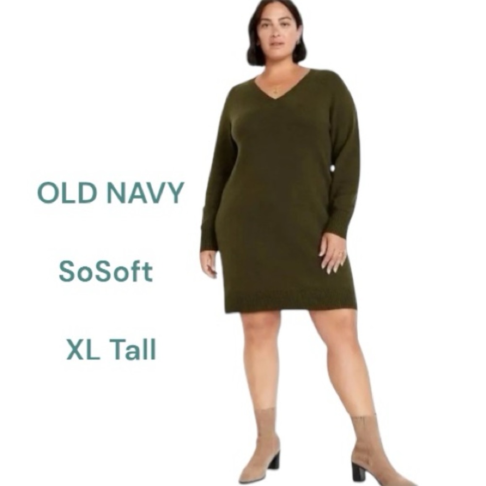 Old Navy Sweater Dress Mini SoSoft Green Size Tall XL